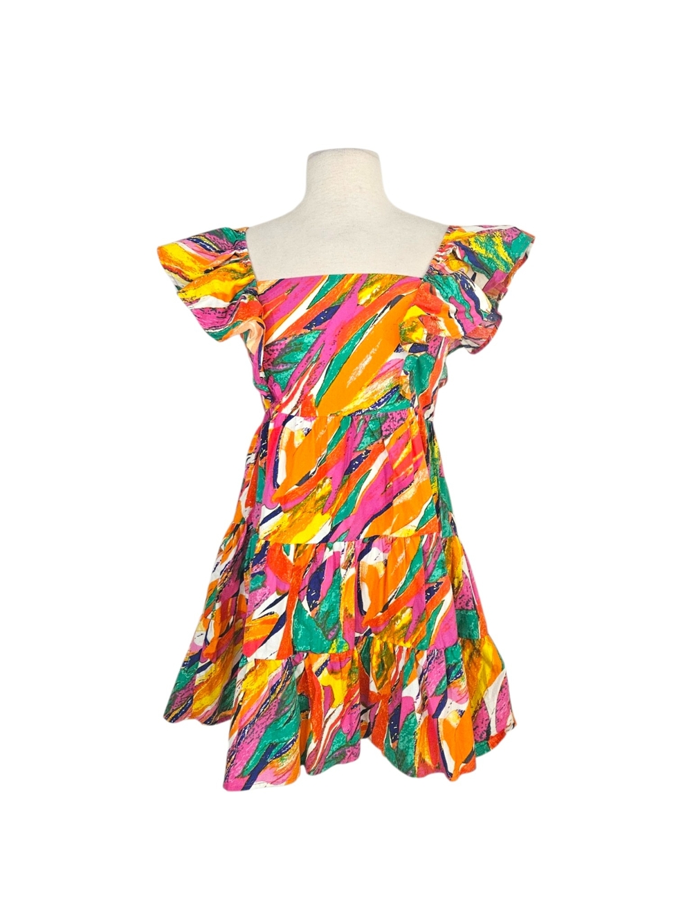 NWT Flying Tomato "View From The Meadow" Rainbow Colored Poplin Dress - Picture 3 of 8